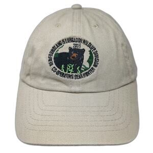 AJM Newfoundland Labrador Wildlife Bear Hunter Beige Baseball Cap Hat One Size
